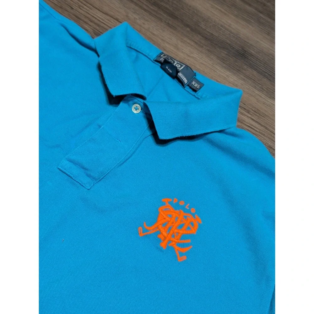Polo Ralph‎ Lauren Men's XXL Blue Short Sleeve Polo Shirt Cross Mallets Logo